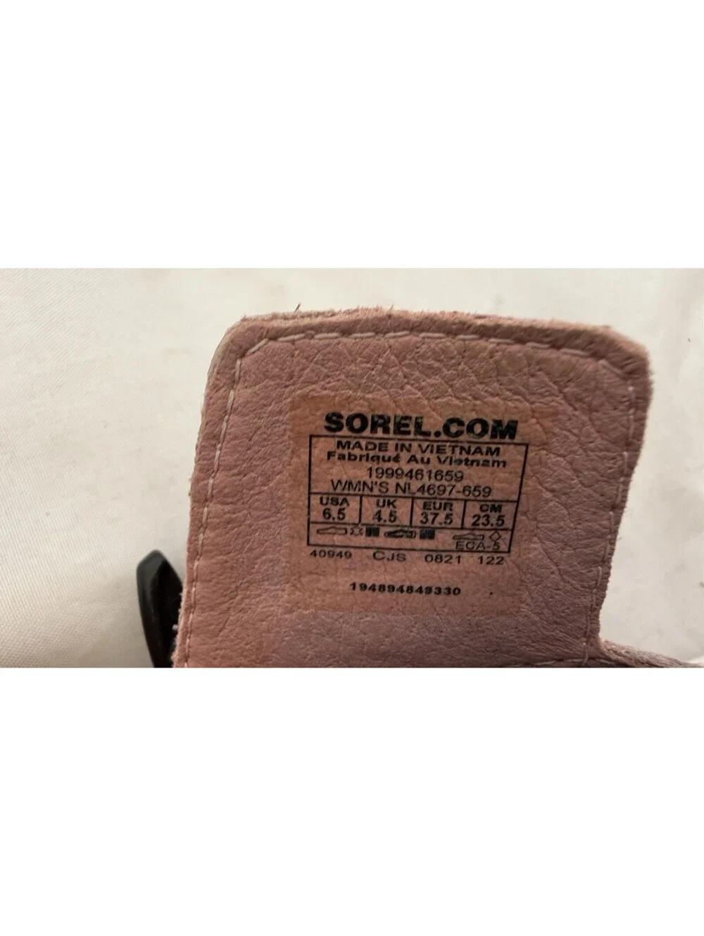 Sorel Kinetic Impact Slingback Sandals Size 6.5 Eraser Pink White Black Buckle